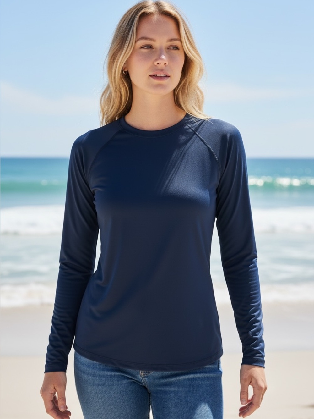 Columbia Omni-Shade Sun Protection Shirt - Navy Blue